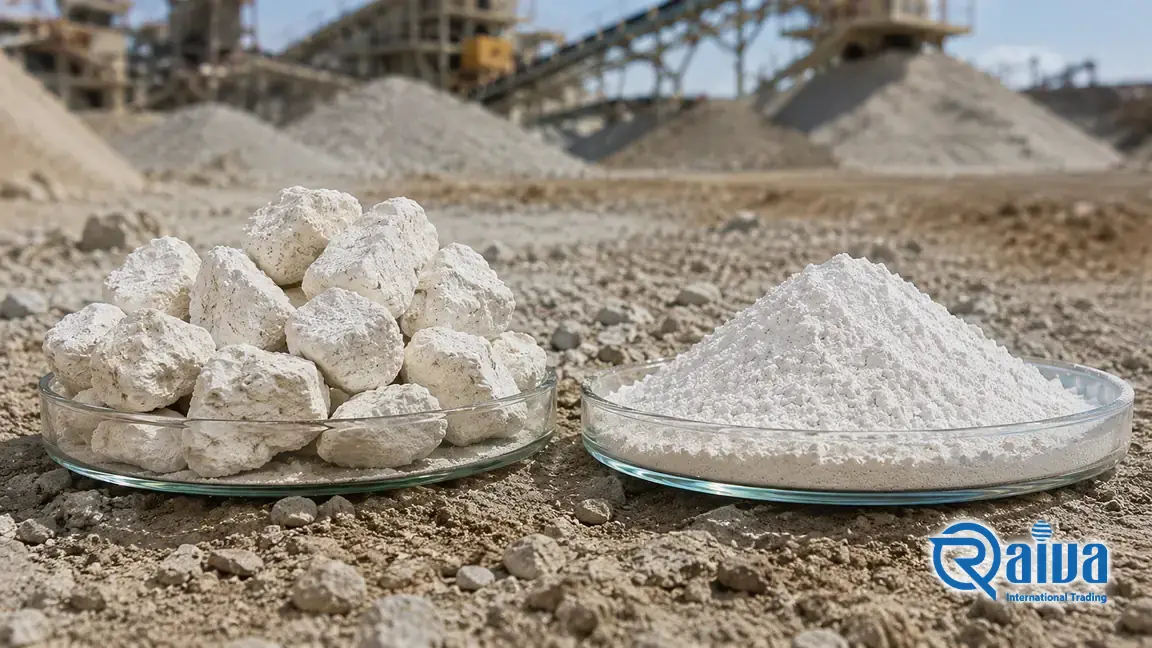 High-purity export hydrated lime powder beside industrial quicklime lumps